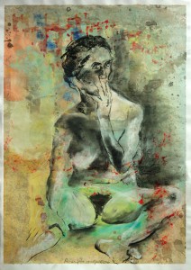 Sitzende-Hand-vor-dem-Mund-212x300 in alte arbeiten (2010)