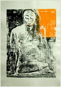 Stu Tzende-Linolschnitt-211x300 in weibliche Figur